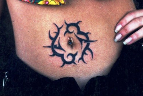 Tribal Belly Button Tattoo